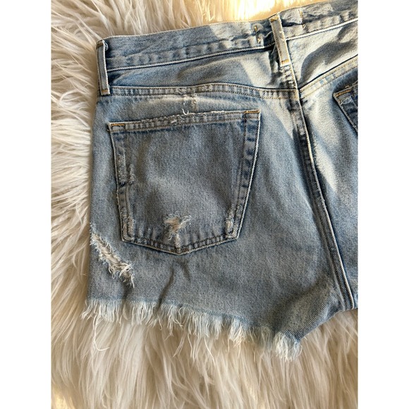 Agolde Women's Distressed Denim Shorts Pockets Light Wash Light Blue Size 29 - Picture 8 of 13